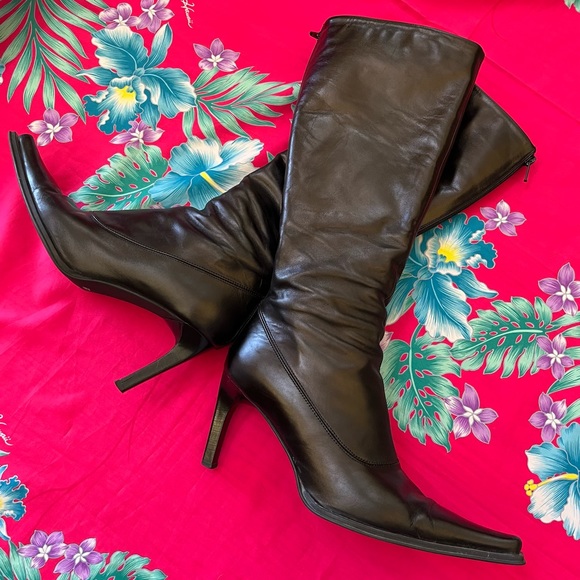 Stiletto Leather Boots with Back Zip Closure Size 39 VGUC - Picture 2 of 16